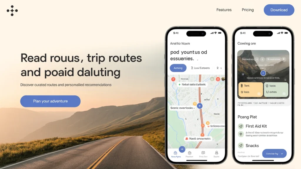 road trip mobile app design ideas