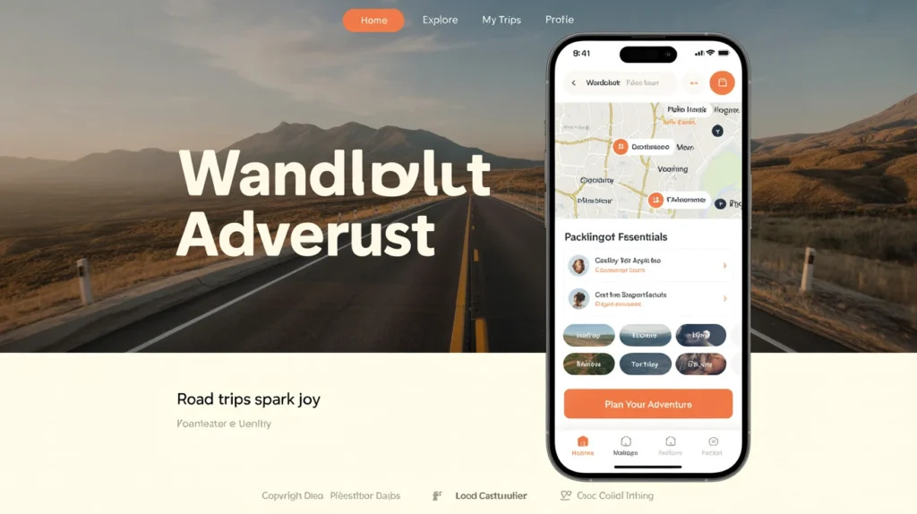 road trip mobile app design ideas