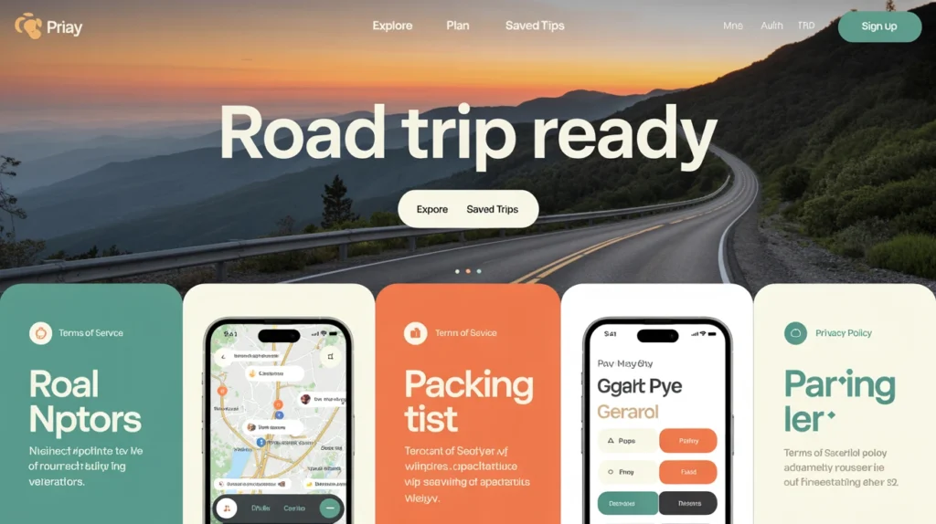 road trip mobile app design ideas