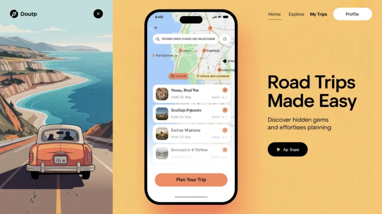 road trip mobile app design ideas