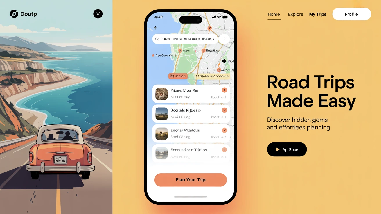 road trip mobile app design ideas